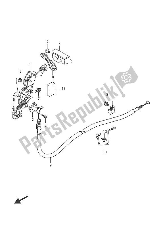 All parts for the Brake Lock Lever of the Suzuki Burgman AN 400 ZZA 2016