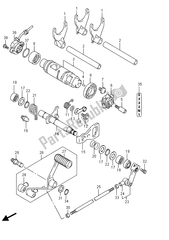 Todas las partes para Cambio De Marchas de Suzuki VZR 1800 BZ M Intruder 2015