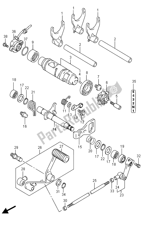 All parts for the Gear Shifting of the Suzuki VZR 1800 BZ M Intruder 2015