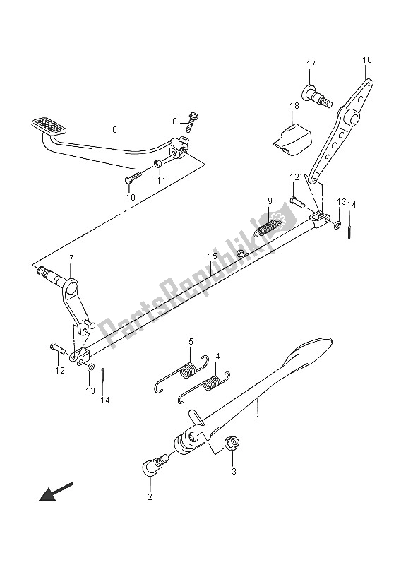 All parts for the Stand of the Suzuki VZ 800 Intruder 2016