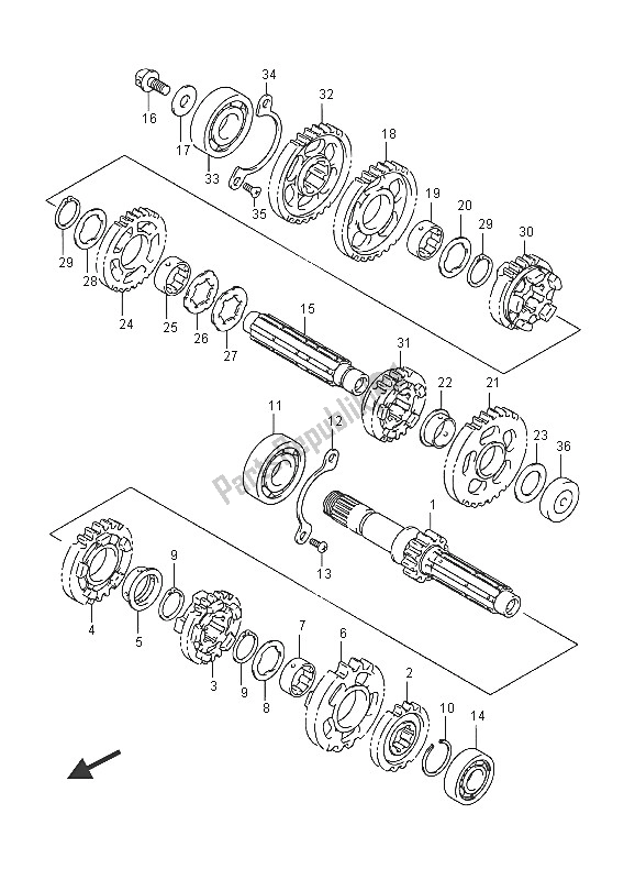 All parts for the Transmission of the Suzuki VZ 800 Intruder 2016