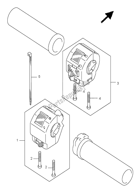 Toutes les pièces pour le Interrupteur De Poignée du Suzuki VL 800 Volusia 2001