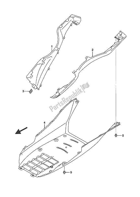 Todas las partes para Escudo Lateral De La Pierna de Suzuki UH 200A Burgman 2016