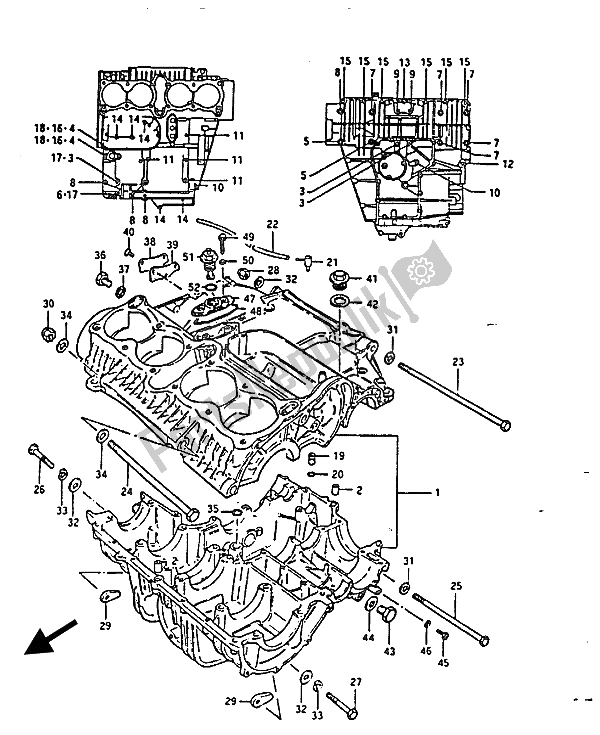 Todas as partes de Bloco Do Motor do Suzuki GS 850G 1986