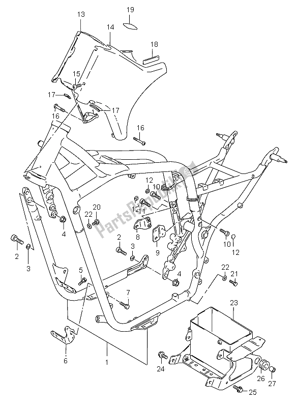 Tutte le parti per il Telaio del Suzuki VS 800 Intruder 2005