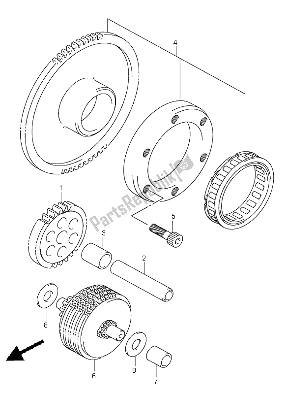 Toutes les pièces pour le Embrayage De Démarrage du Suzuki DL 1000 V Strom 2004