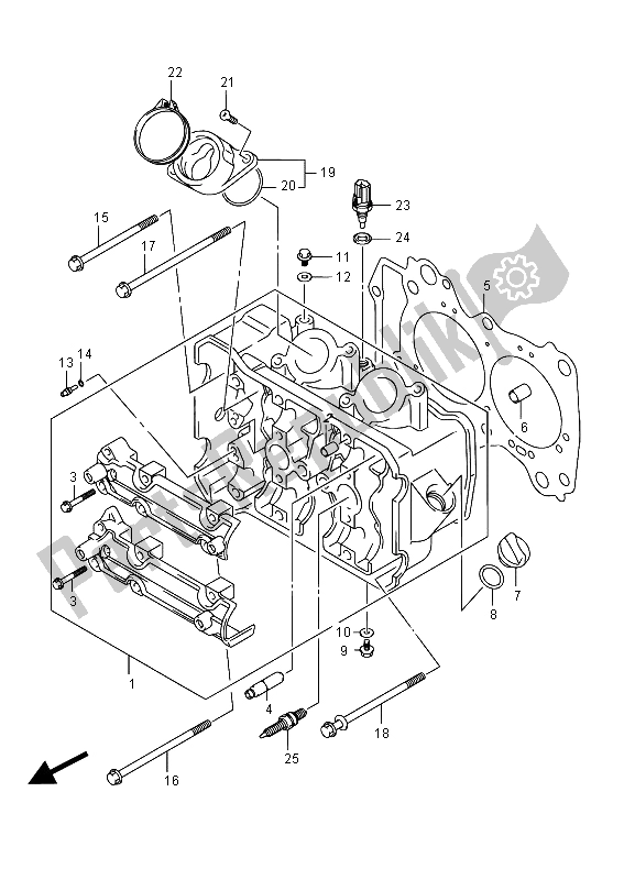 Alle onderdelen voor de Cilinderkop van de Suzuki AN 650Z Burgman Executive 2015
