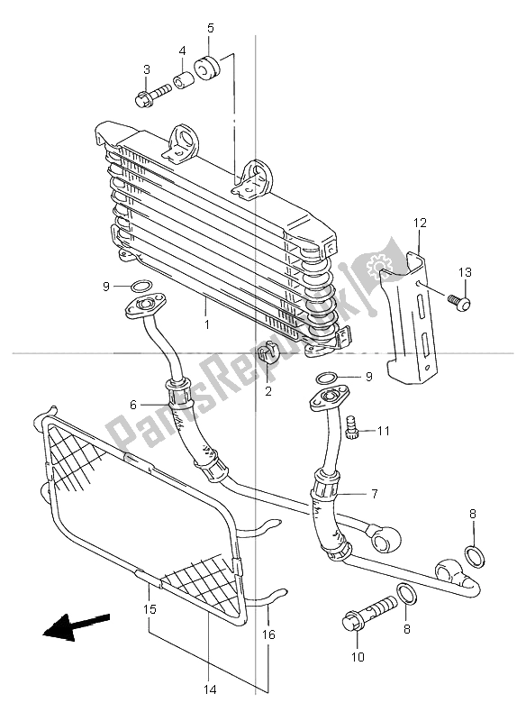 Todas las partes para Enfriador De Aceite de Suzuki GSX 1200 Inazuma 2001