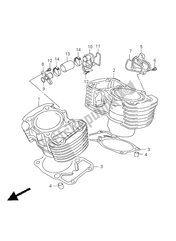 All parts for the Cylinder of the Suzuki VZ 800Z Intruder 2009