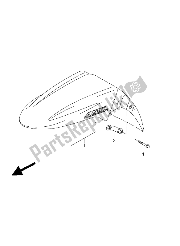 All parts for the Front Fender (gsf1250a E24) of the Suzuki GSF 1250A Bandit 2011