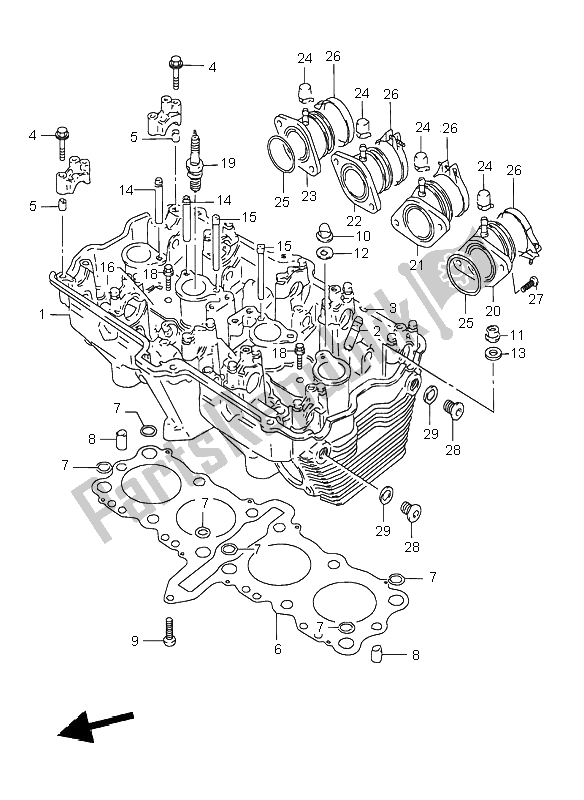 Tutte le parti per il Testata del Suzuki GSX 600F 1996