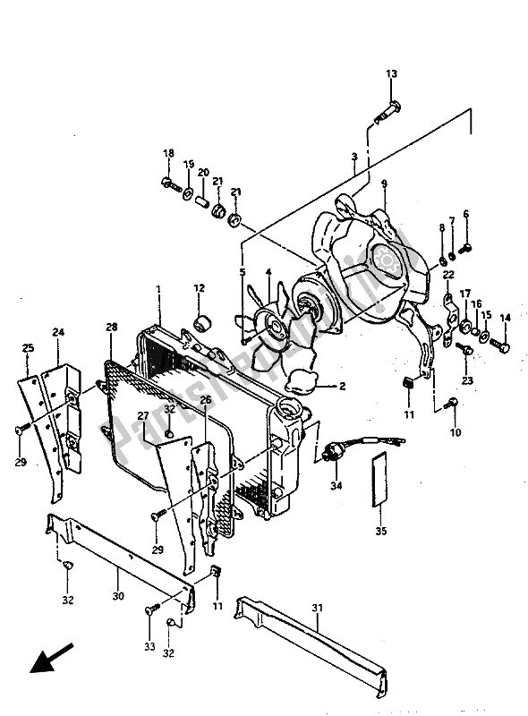 Todas las partes para Radiador de Suzuki GV 1400 GD 1988