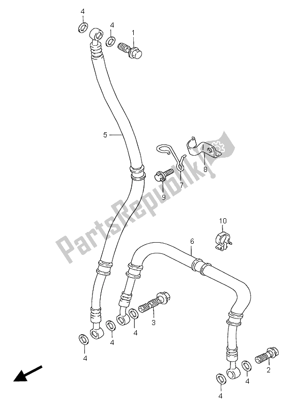 All parts for the Front Brake Hose of the Suzuki GSX R 750 1996