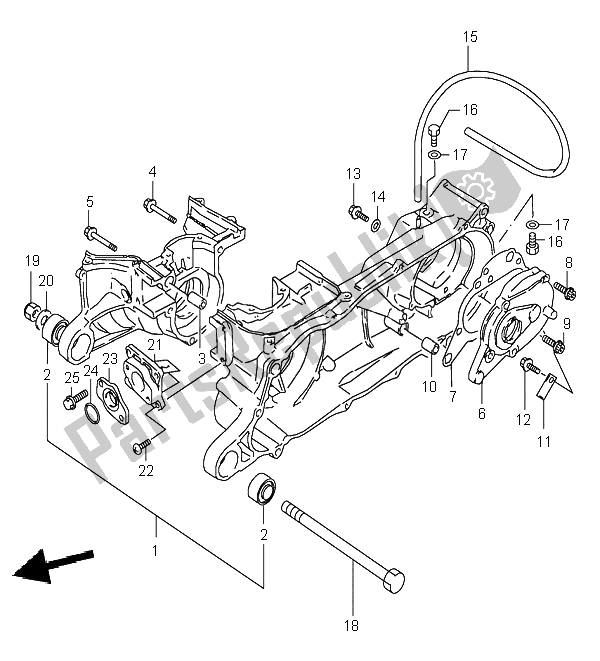 Todas las partes para Caja Del Cigüeñal de Suzuki LT 80 Quadsport 2002