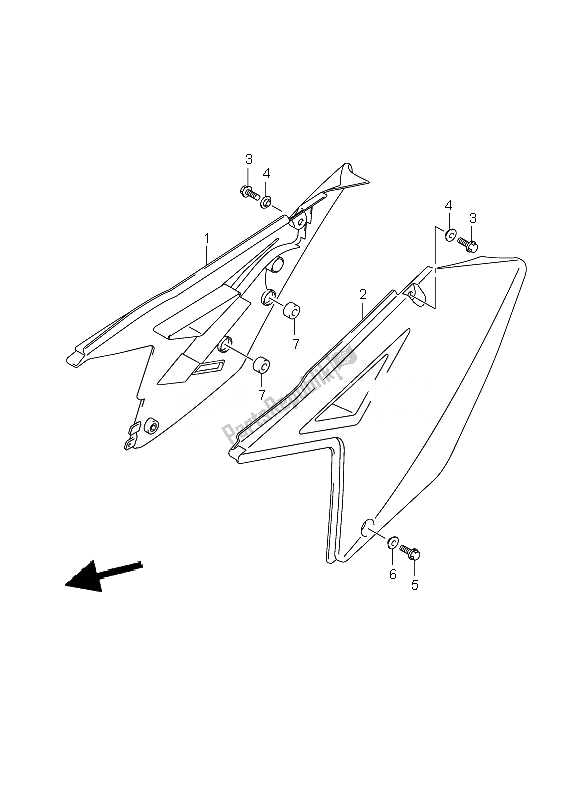 All parts for the Frame Cover of the Suzuki RM Z 250 2007