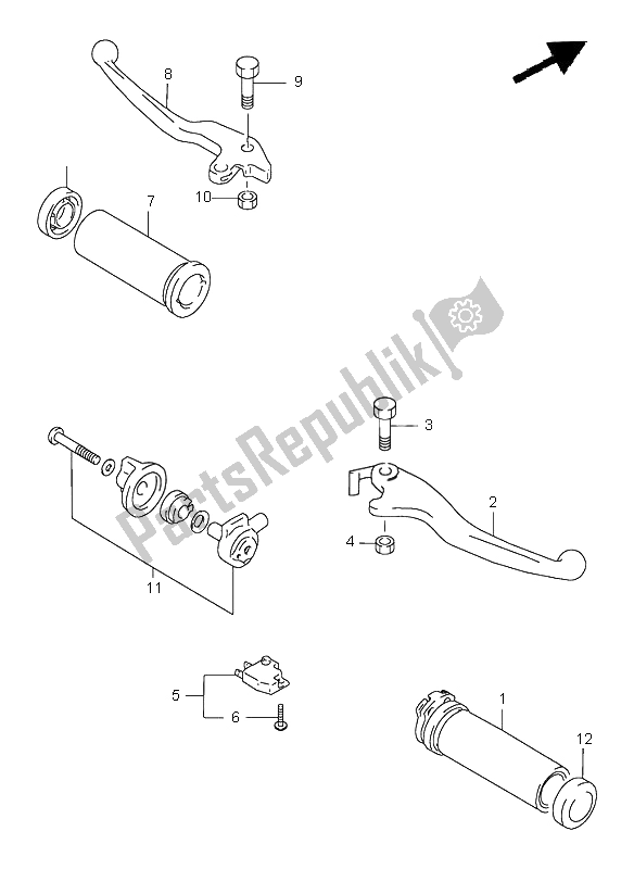 Toutes les pièces pour le Levier De Poignée du Suzuki VS 1400 Intruder 2002