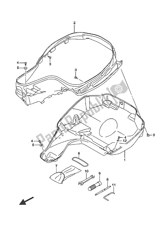 Tutte le parti per il Scatola Del Casco del Suzuki UH 125A Burgman 2016