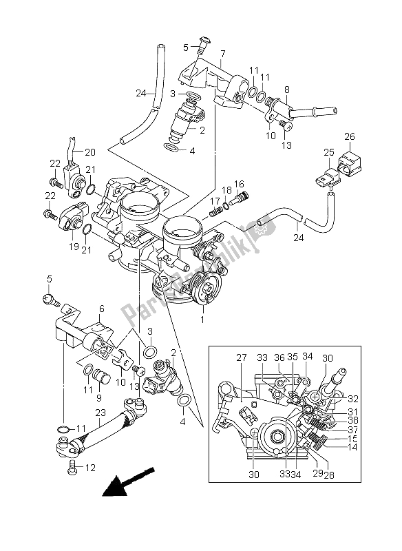 All parts for the Throttle Body of the Suzuki VL 1500 Intruder LC 2005