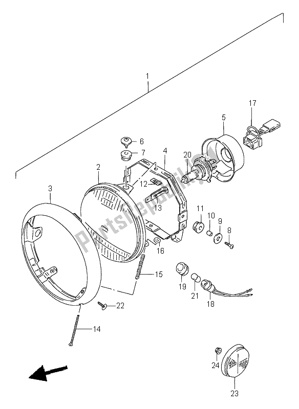 Todas las partes para Lámpara De Cabeza de Suzuki VS 800 Intruder 1995