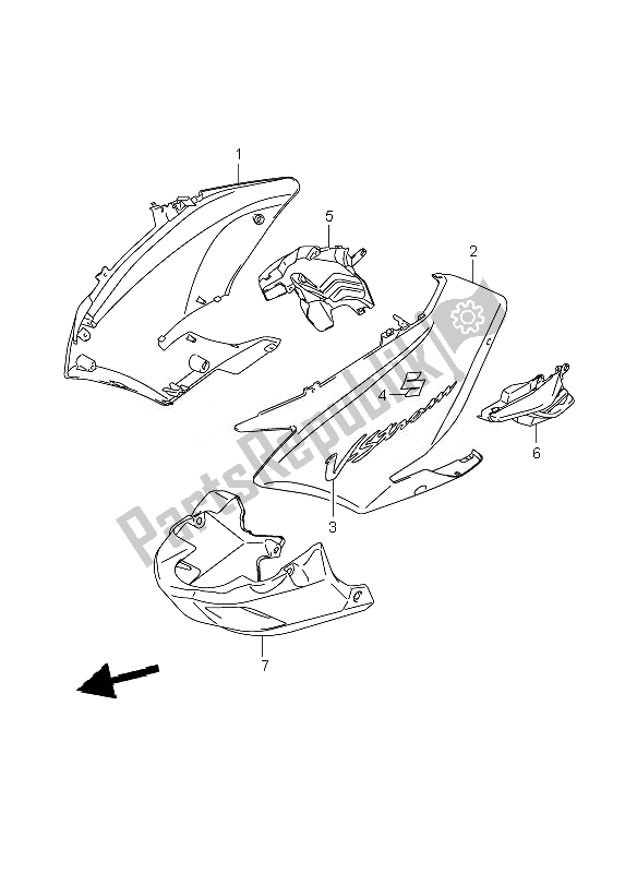 All parts for the Side Cowling of the Suzuki DL 1000 V Strom 2007