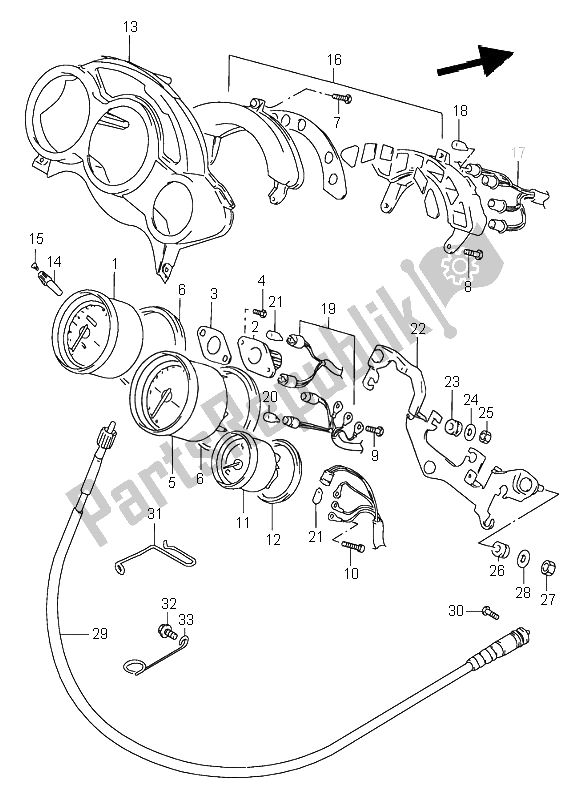 Todas las partes para Velocímetro de Suzuki RF 900R 1997
