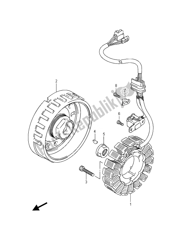 Tutte le parti per il Magnete del Suzuki LT A 750 XZ Kingquad AXI 4X4 2014