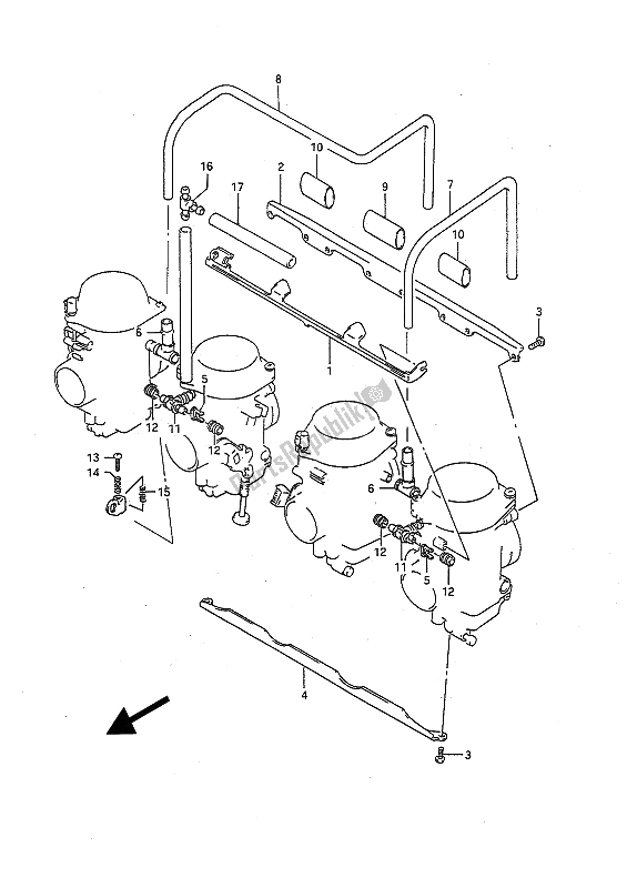 Tutte le parti per il Raccordi Carburatore (e18-e39) del Suzuki GSX R 1100 1992