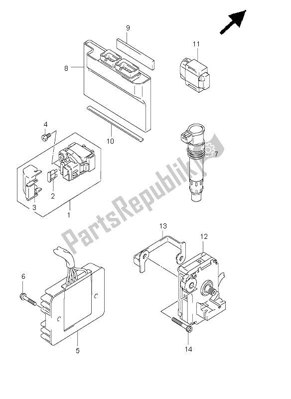 Toutes les pièces pour le électrique du Suzuki GSX R 1000 2003