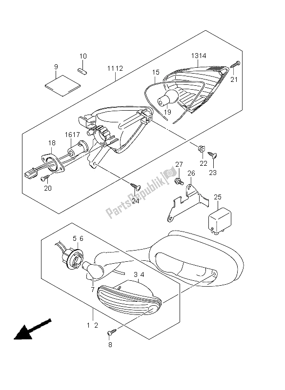 Todas las partes para Lámpara De Señal De Giro de Suzuki GSX R 750 2009