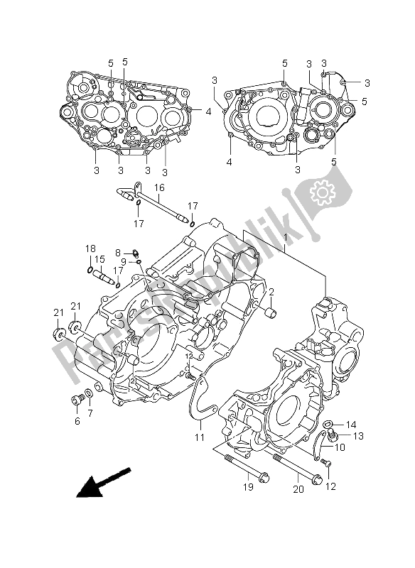 All parts for the Crankcase of the Suzuki DR Z 400S 2006