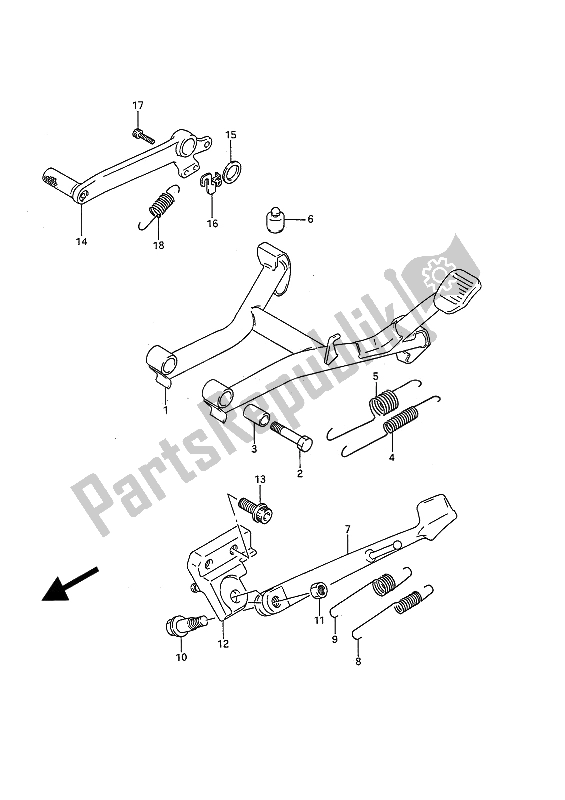 Tutte le parti per il In Piedi del Suzuki GSF 400 Bandit 1992