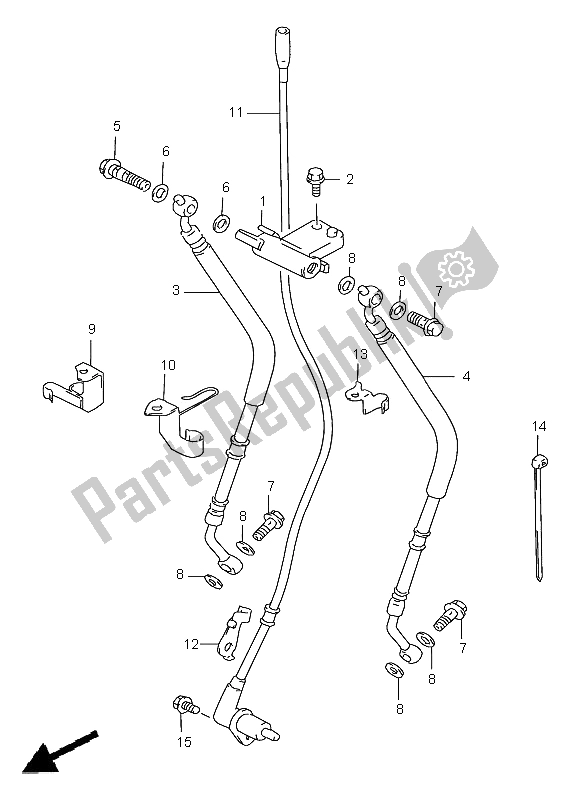 Todas las partes para Manguera Del Freno Delantero (gsf1200sa) de Suzuki GSF 1200 Nssa Bandit 2000