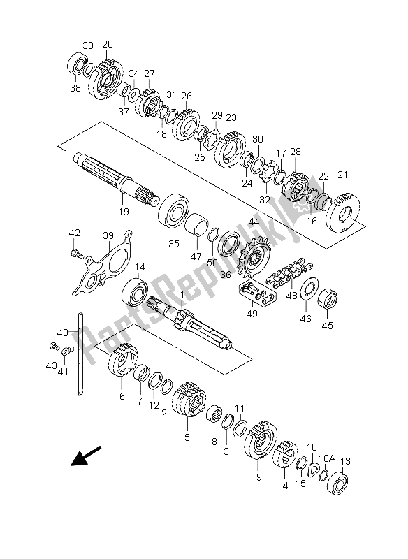 All parts for the Transmission of the Suzuki DL 650 V Strom 2004