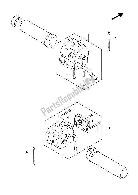 Todas las partes para Interruptor De La Manija (vzr1800 E02) de Suzuki VZR 1800 M Intruder 2014