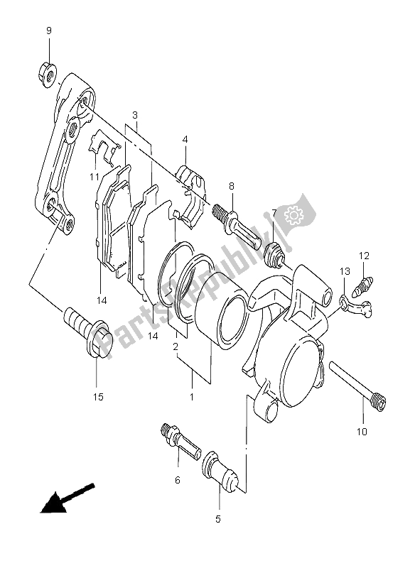 Toutes les pièces pour le étrier Avant du Suzuki GZ 125 Marauder 2003