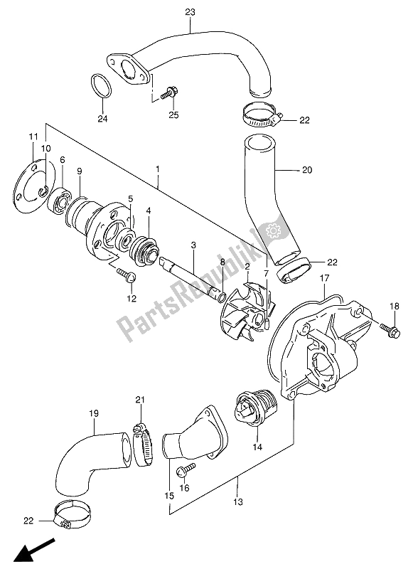 Todas as partes de Bomba De água do Suzuki VX 800U 1994