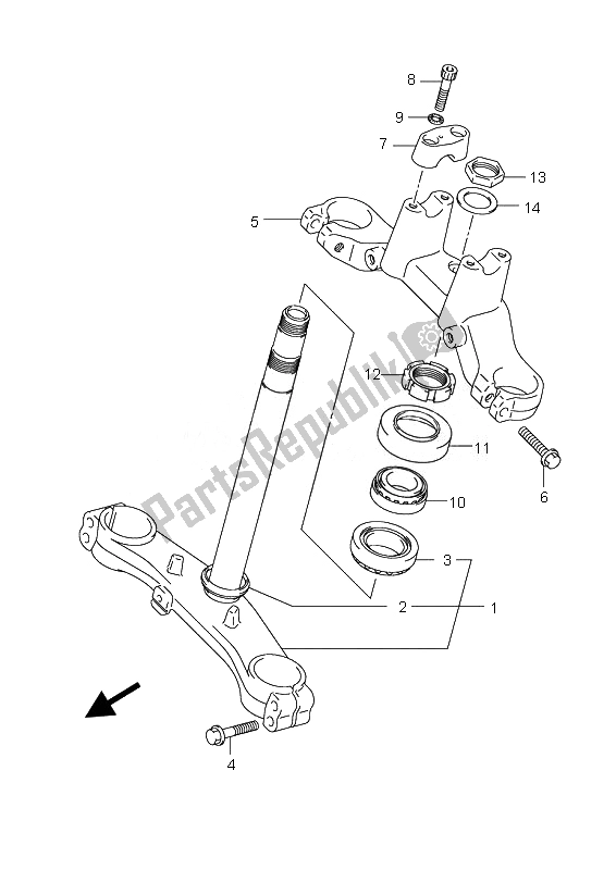 All parts for the Steering Stem of the Suzuki AN 650A Burgman Executive 2010