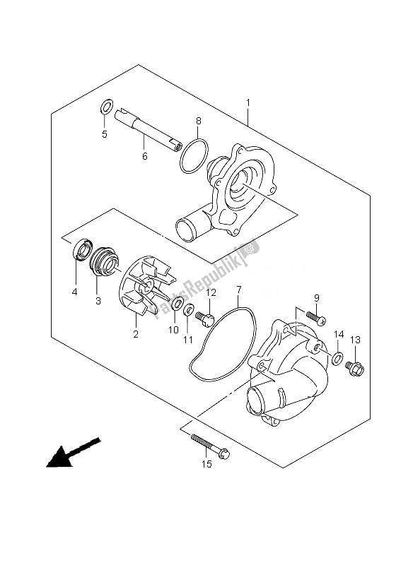 Tutte le parti per il Pompa Dell'acqua del Suzuki GSX R 600 2010