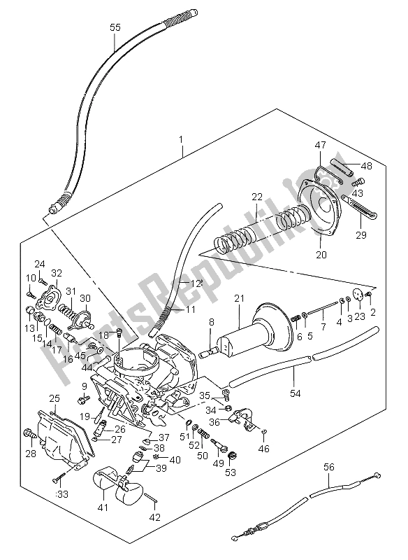 Toutes les pièces pour le Carburateur (avant) du Suzuki VS 800 Intruder 2002