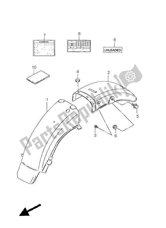 Toutes les pièces pour le Garde-boue Arrière du Suzuki GN 125E 1999