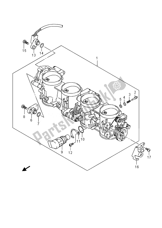 All parts for the Throttle Body of the Suzuki GSX 1300 RA Hayabusa 2014