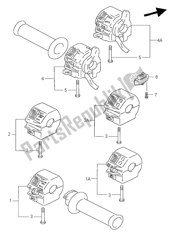 Todas las partes para Interruptor De La Manija de Suzuki RF 900R 1995