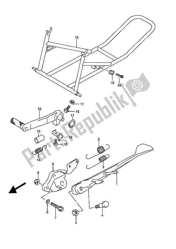 All parts for the Stand of the Suzuki GSX R 750W 1994