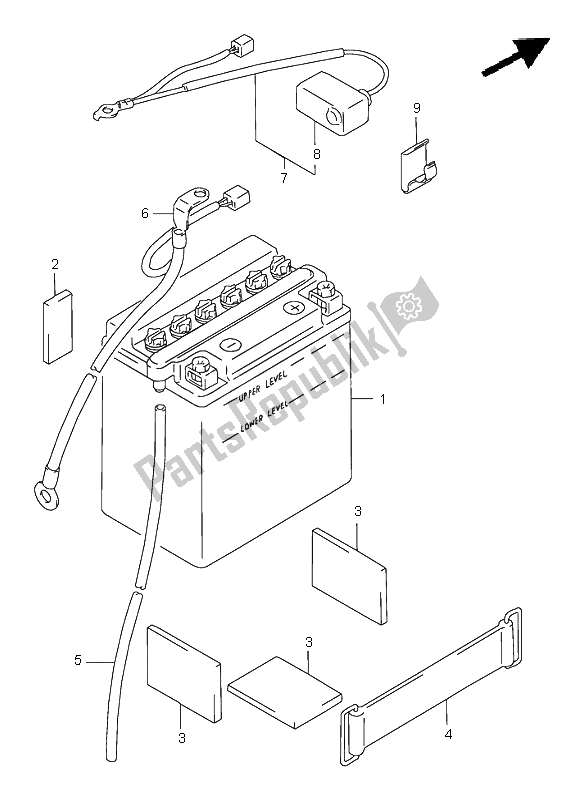 Todas las partes para Batería de Suzuki GN 250E 2000