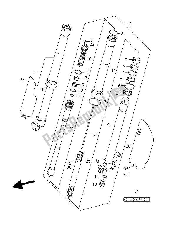 Toutes les pièces pour le Amortisseur Avant du Suzuki RM Z 250 2009