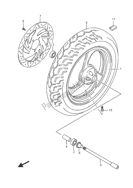 Tutte le parti per il Ruota Anteriore del Suzuki VZ 800 Intruder 2016