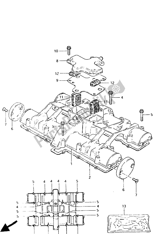 Todas las partes para Cubierta De Tapa De Cilindro de Suzuki GS 1100G 1985