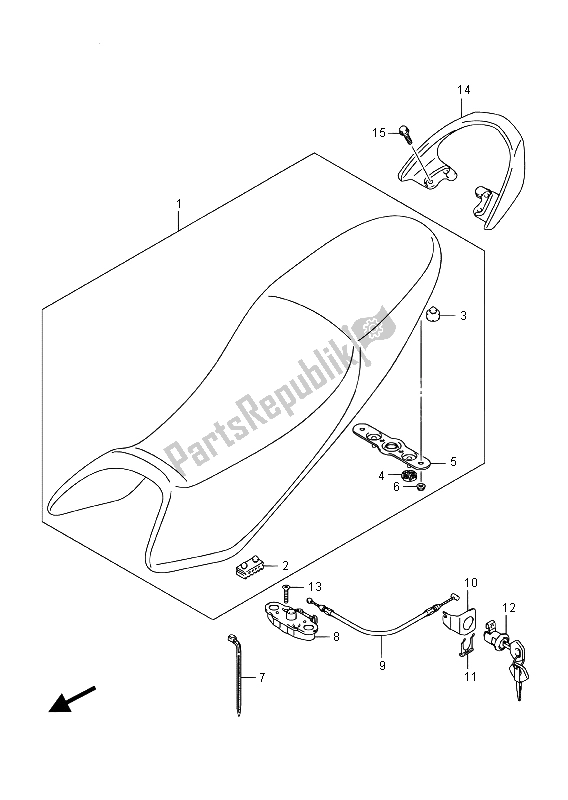 Todas las partes para Asiento de Suzuki GW 250F Inazuma 2015