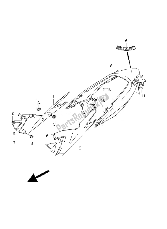 Toutes les pièces pour le Couvercle De Cadre (avec Capot) du Suzuki GSF 650 Nsnasa Bandit 2010