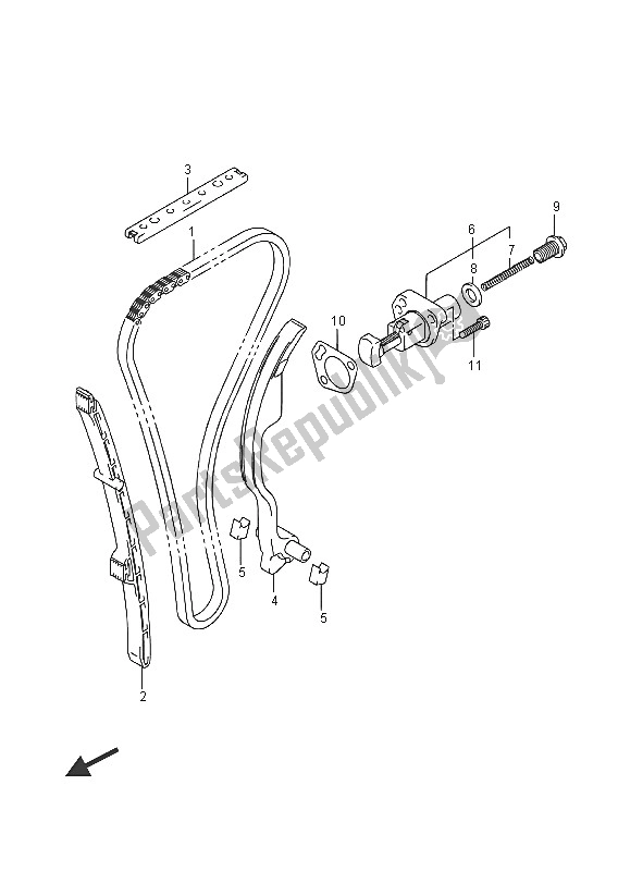 All parts for the Cam Chain of the Suzuki GSX 1250 FA 2016